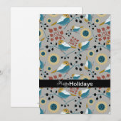 実に愛らしいヒヨドリとベリー シーズンカード (正面/裏面)