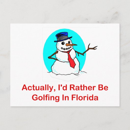 実はフロリダでゴルフをしたい ポストカード (正面)