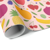 実りあるリンゴのパイナップルバナナパターン ラッピングペーパー (ロールコーナー)