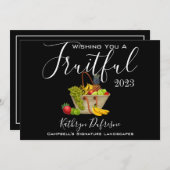 「実りある新年」ビジネス/会社 サンキューカード (正面/裏面)