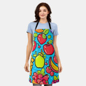 実り多いパターンデザイン エプロン (着用した状態)