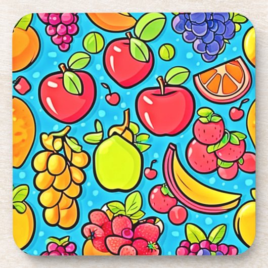 実り多いパターンデザイン コースター (正面)