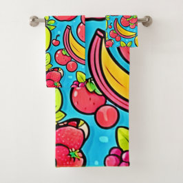 実り多いパターンデザイン バスタオルセット