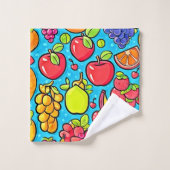 実り多いパターンデザイン バスタオルセット (ウォッシュタオル)