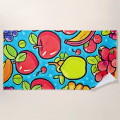 実り多いパターンデザイン ビーチタオル (正面)