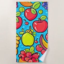 実り多いパターンデザイン ビーチタオル