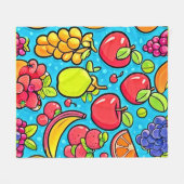 実り多いパターンデザイン フリースブランケット (正面(横))