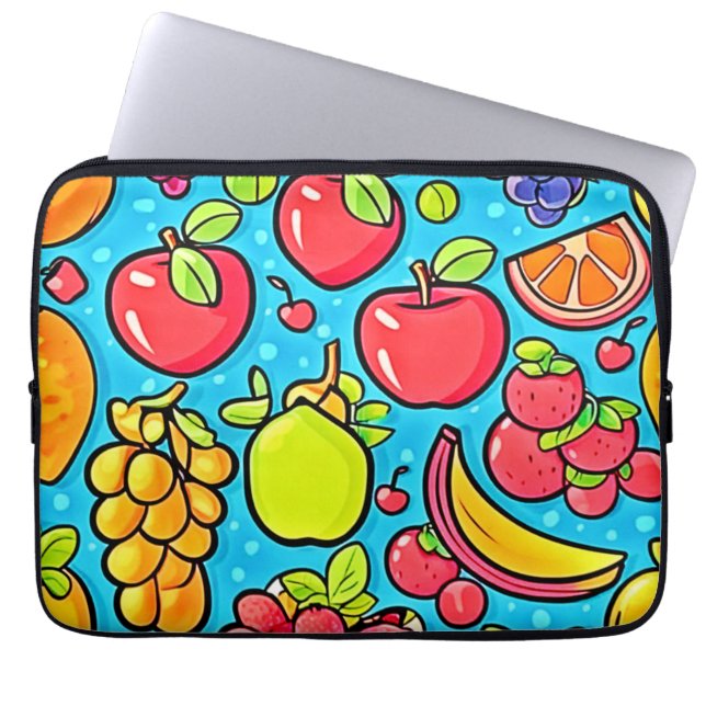 実り多いパターンデザイン ラップトップスリーブ (正面)