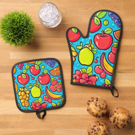 実り多いパターンデザイン 鍋つかみ&鍋敷きセット