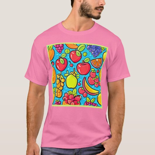 実り多いパターンデザイン Tシャツ (正面)