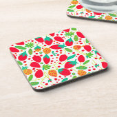 実り多いパレットの鮮やかなパターン コースター (左側)