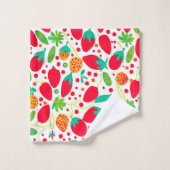 実り多いパレットの鮮やかなパターン バスタオルセット (ウォッシュタオル)