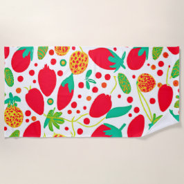 実り多いパレットの鮮やかなパターン ビーチタオル