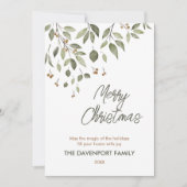 実り豊かな冬のグリーンと実の写真 シーズンカード (正面)