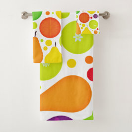実カラフルり多いバイブレンスパターンアート バスタオルセット