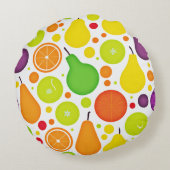 実カラフルり多いバイブレンスパターンアート ラウンドクッション (裏面)