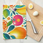 実カラフル果 キッチンタオル (四つ折り)