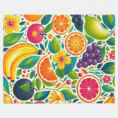 実カラフル果 フリースブランケット (正面(横))