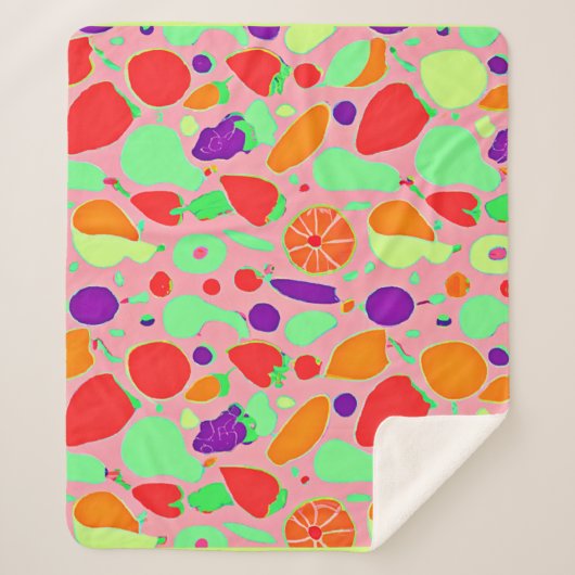 実カラフル行性スペクトルパターン シェルパブランケット (正面)