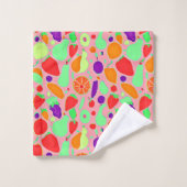 実カラフル行性スペクトルパターン バスタオルセット (ウォッシュタオル)