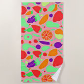 実カラフル行性スペクトルパターン ビーチタオル (正面)