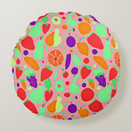 実カラフル行性スペクトルパターン ラウンドクッション