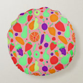 実カラフル行性スペクトルパターン ラウンドクッション (裏面)