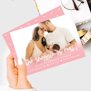 実在おもしろいベビー誕生の発表 シーズンカード