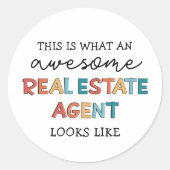 実在おもしろい不動産仲介業者素晴らしギフト ラウンドシール (正面)