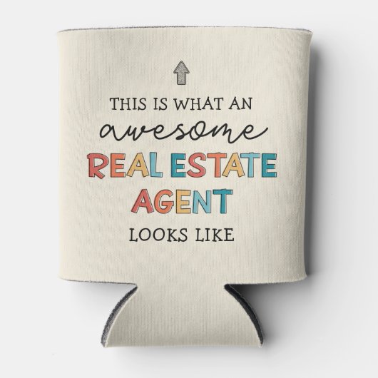 実在おもしろい不動産仲介業者素晴らしギフト 缶クーラー (正面)