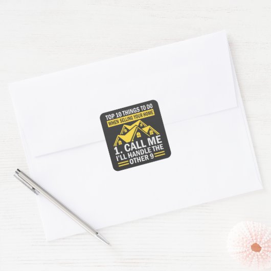 実在おもしろい引用文 スクエアシール (封筒)