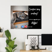 実在おもしろい生活猫のエステートはがき ポスター (ホームオフィス)