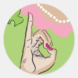 実在かわいらし女の子ファインアート ラウンドシール