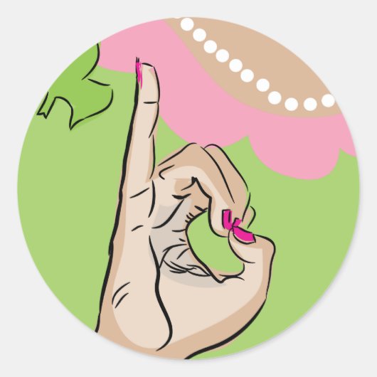 実在かわいらし女の子ファインアート ラウンドシール (正面)