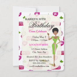 実在かわいらし女子バースデーパーティー招待状 招待状