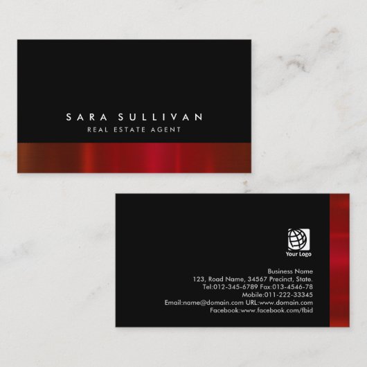 実在はっきりした代理店金属性名刺 名刺 (正面/裏面)