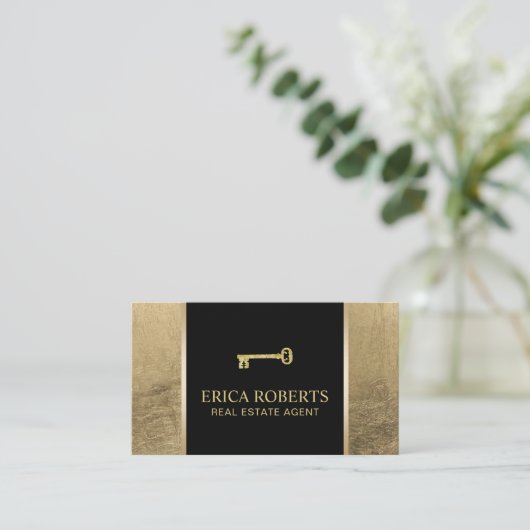 実在エスティモダンエージェントブラック&金ゴールド 名刺 (スタンド正面)