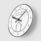 実在エスティモダンシック不動産仲介業者オフィス ラウンド壁時計 (傾斜)