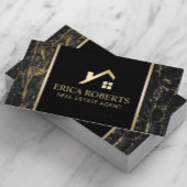 実在エスティーエージェントブモダンラック&金ゴールド大理石 名刺