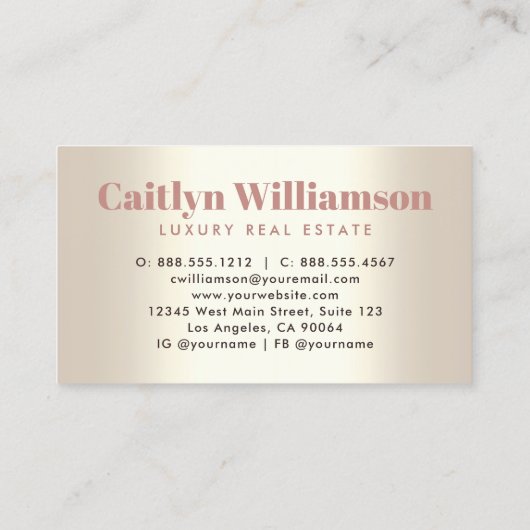 実在エスティーブローカーピモダンンクグリッターハウス金ゴールド 名刺 (裏面)