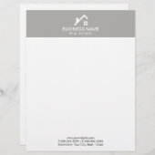 実在エステートエージェントプロフェッショナルハウスロゴプレーン レターヘッド (正面/裏面)