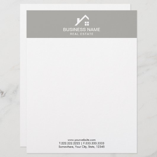 実在エステートエージェントプロフェッショナルハウスロゴプレーン レターヘッド (正面/裏面)
