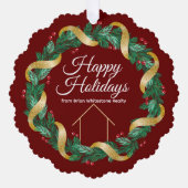 実在エステートカンパニーカスタムハッピーホリデーズ不動産仲介業者 オーナメントカード (正面)