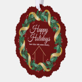 実在エステートカンパニーカスタムハッピーホリデーズ不動産仲介業者 オーナメントカード (左)