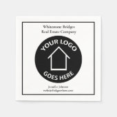 実在エステートカンパニーカスタムリアルティロゴオープンハウス スタンダードカクテルナプキン (正面)