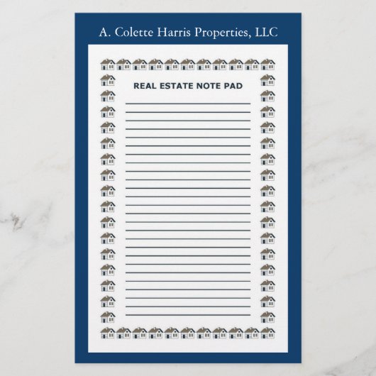 実在エステートノートパッド – デザイン1 便箋 (正面)