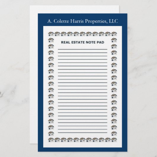 実在エステートノートパッド – デザイン1 便箋 (正面/裏面)