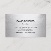 実在エステートモダンエージェントブラック&シルバー 名刺 (裏面)