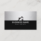 実在エステートモダンエージェントブラック&シルバー 名刺 (正面)