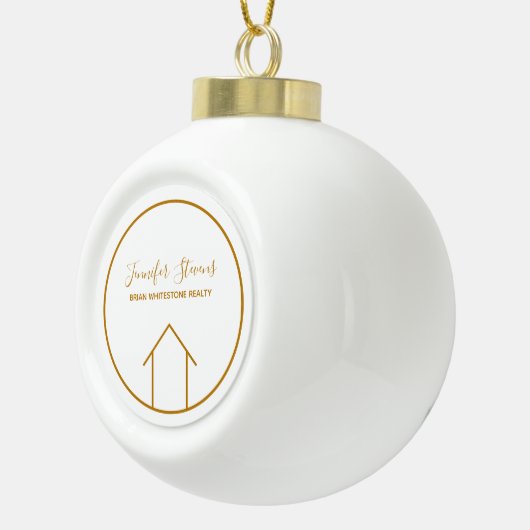 実在エステートモダンクリスマス セラミックボールオーナメント (右)